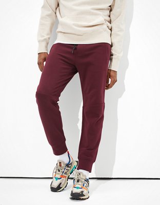 MEME Solid Jogger Pants Burgundy Women Joggers