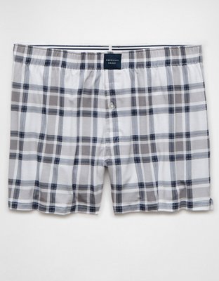 AEO Men's Plaid Slim Knit Ultra Soft Boxer Short