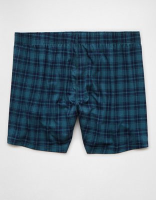 AEO Men's Plaid Slim Knit Ultra Soft Boxer Short