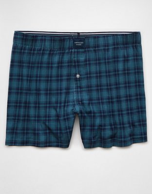 AEO Men's Plaid Slim Knit Ultra Soft Boxer Short