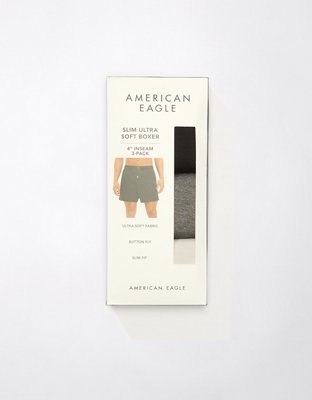 AEO Men's Slim Knit Ultra Soft Boxer Short 3-Pack