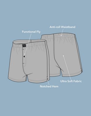 AEO Men's Slim Knit Ultra Soft Boxer Short 3-Pack
