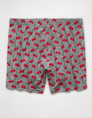 AEO Men's Cherries Slim Knit Ultra Soft Boxer Short