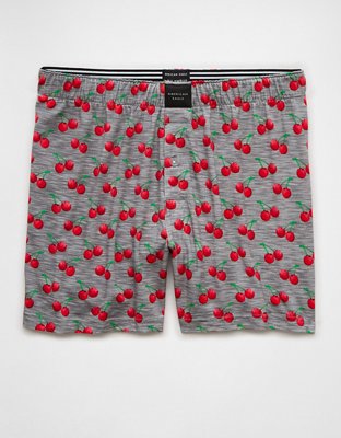 AEO Men's Cherries Slim Knit Ultra Soft Boxer Short