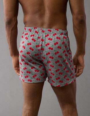 AEO Men's Cherries Slim Knit Ultra Soft Boxer Short