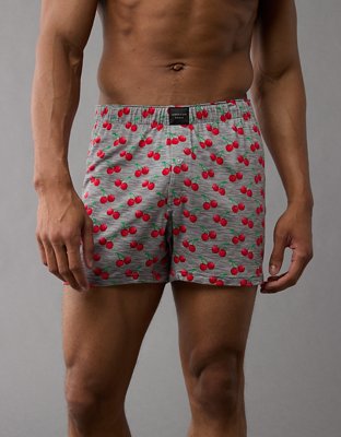 AEO Men's Cherries Slim Knit Ultra Soft Boxer Short