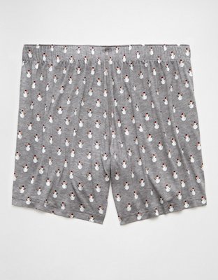 AEO Men's Mini Snowmen Slim Knit Ultra Soft Boxer Short