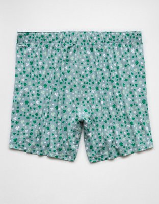 Caleçon boxeur ultradoux en tricot à coupe ajustée trèfles de la Saint-Patrick pour hommes AEO