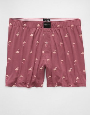 AEO Mens Flamingos Slim Knit Ultra Soft Boxer Short