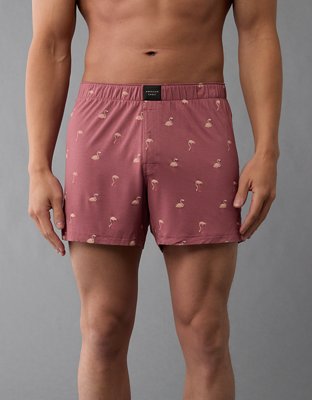 AEO Mens Flamingos Slim Knit Ultra Soft Boxer Short