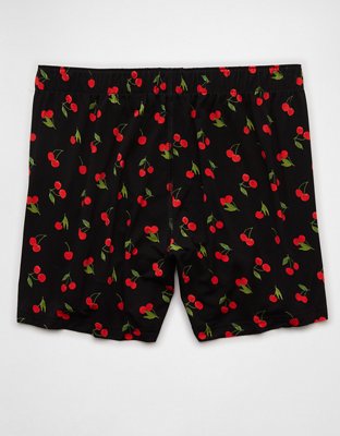 Caleçon boxeur en tricot ultradoux ajusté cerises pour hommes AEO