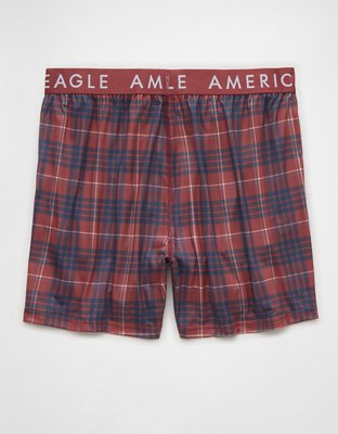 AEO Men's Plaid Ultra Soft Pocket Boxer Short
