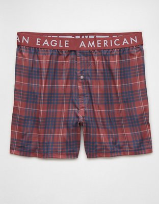 AEO Men's Plaid Ultra Soft Pocket Boxer Short