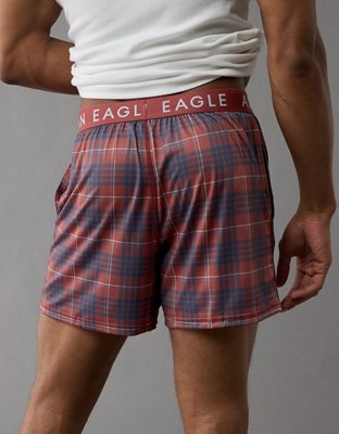 AEO Men's Plaid Ultra Soft Pocket Boxer Short