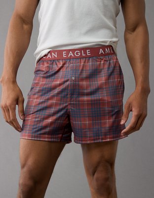 AEO Men's Plaid Ultra Soft Pocket Boxer Short