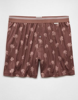 AEO Mens Palm Trees Ultra Soft Pocket Boxer Short