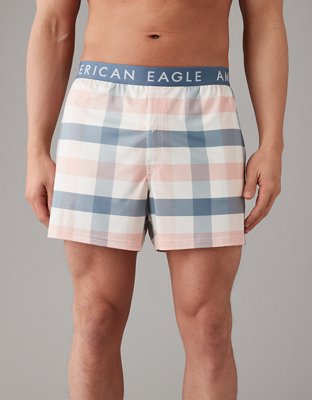 AEO Men's Plaid Ultra Soft Pocket Boxer Short