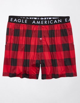 AEO Plaid Ultra Soft Pocket Boxer Short
