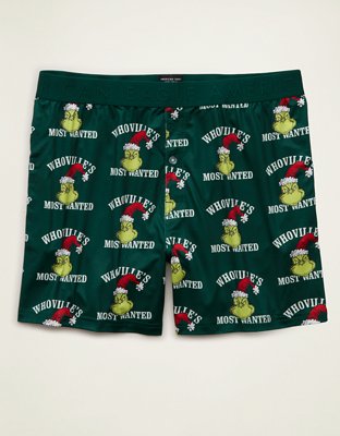 Трусы-боксеры AEO Grinch для мужчин, с карманом — American Eagle, цвет: Зелёный — фото 3