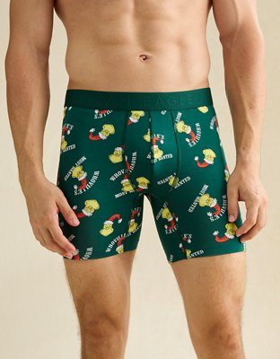Трусы-боксеры AEO Grinch для мужчин, с карманом — American Eagle, цвет: Зелёный — фото 1