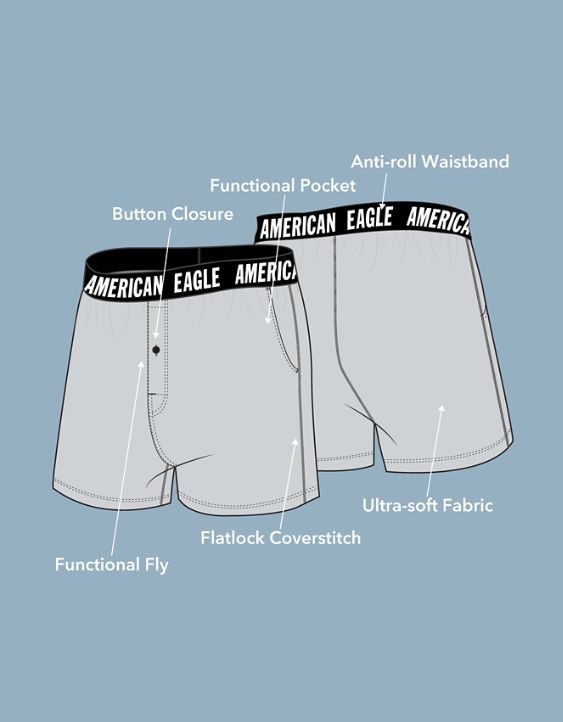 AEO Solid Ultra Soft Pocket Boxer Short