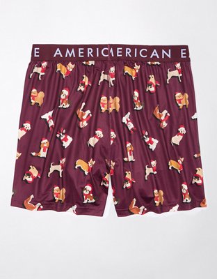 Мужские брюки American Eagle AEO Christmas Dogs Ultra Soft Pocket Boxer Short — фото 3