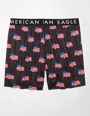 AEO Men's USA Flag Ultra Soft Pocket Boxer Short