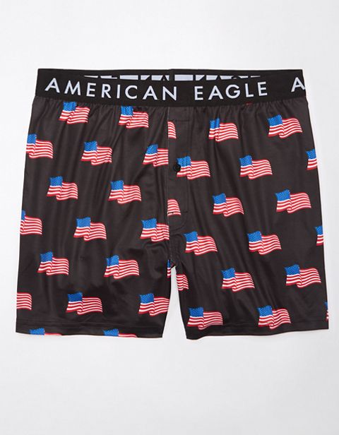 Мужские брюки American Eagle AEO USA Flag Ultra Soft Pocket Boxer Short