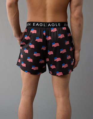 AEO Men's USA Flag Ultra Soft Pocket Boxer Short