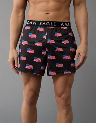 AEO Men's USA Flag Ultra Soft Pocket Boxer Short