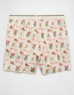 Мужские брюки American Eagle AEO Men's Grinch Christmas Ultra Soft Pocket Boxer Short — фото 4