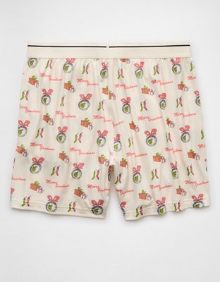 AEO Men's Grinch Christmas Ultra Soft Pocket Boxer Short