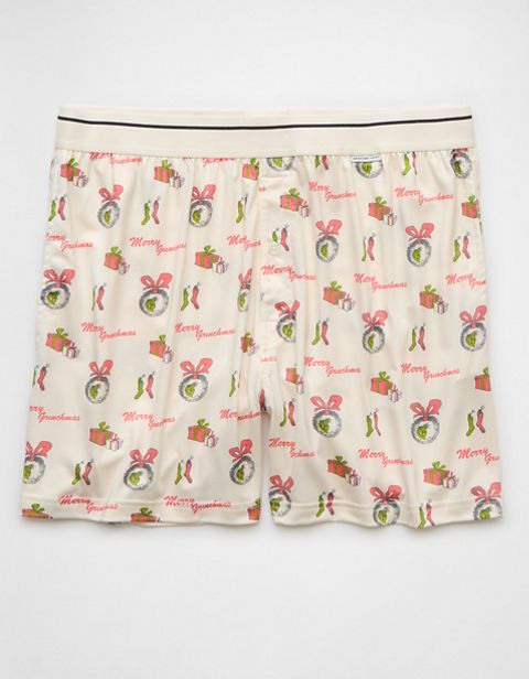 Мужские брюки American Eagle AEO Grinch Christmas Ultra Soft Pocket Boxer Short