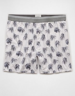 AEO Mens Palm Leaves Ultra Soft Pocket Boxer Short