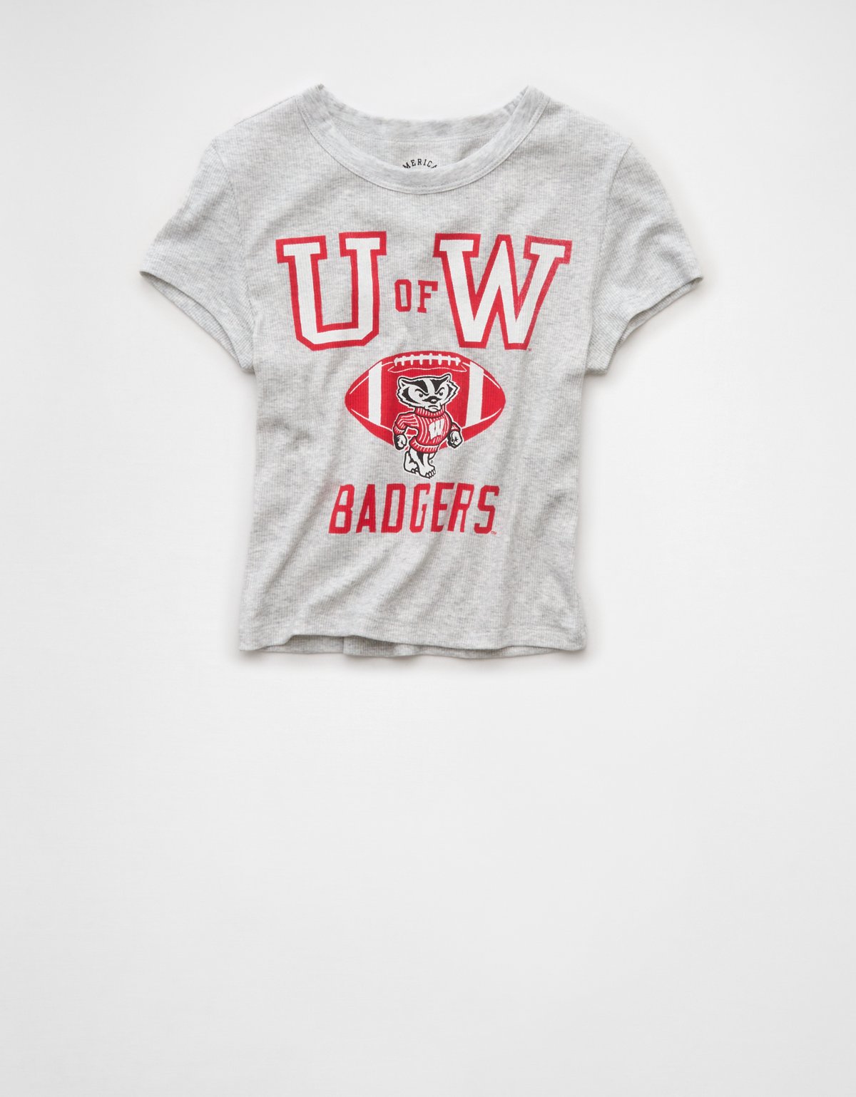 AE Wisconsin Badgers Graphic Cropped Baby Tee - image 3