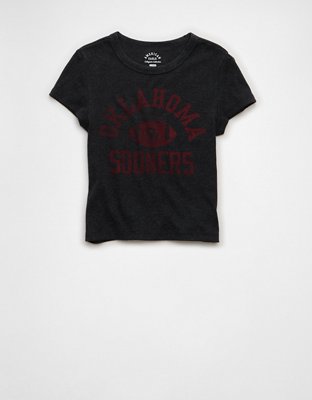 AE Oklahoma Sooners Graphic Cropped Baby Tee | American Eagle
