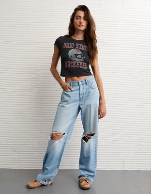 AE Ohio State Buckeyes Graphic Cropped Baby Tee