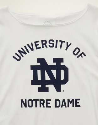 AE Notre Dame Off-the-Shoulder Graphic T-Shirt