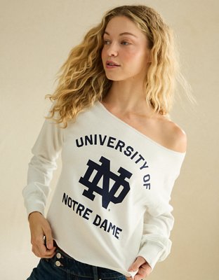 AE Notre Dame Off-the-Shoulder Graphic T-Shirt