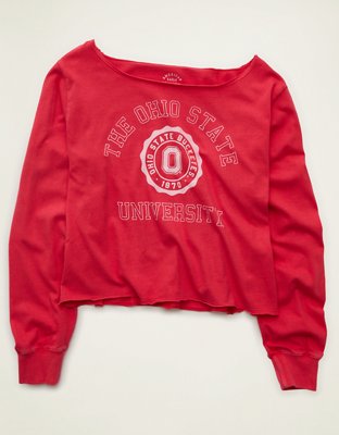 AE Ohio State Buckeyes Off-the-Shoulder Graphic T-Shirt | American