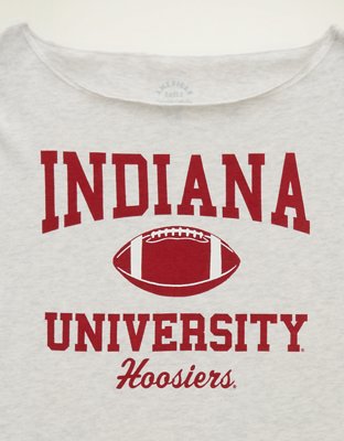 AE Indiana Hoosiers Off-the-Shoulder Graphic T-Shirt