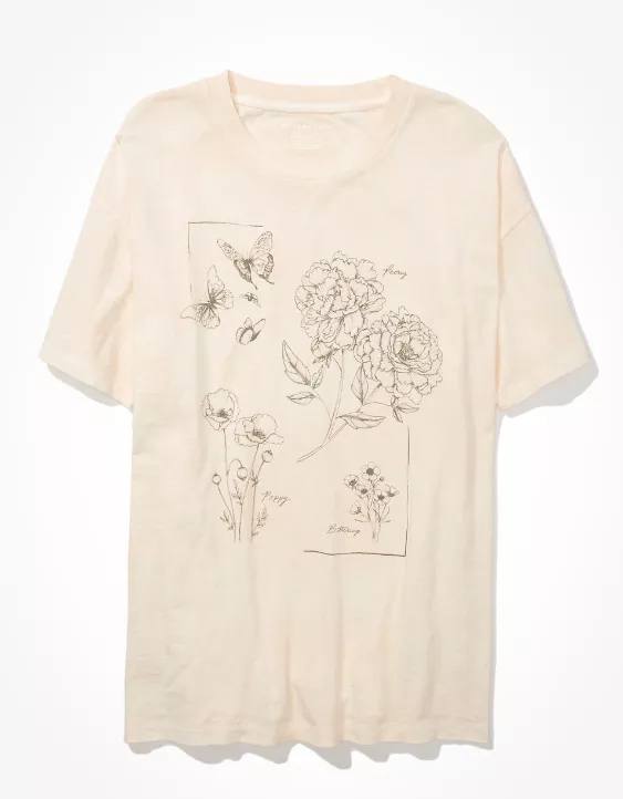 AE Oversized Flower Graphic T-Shirt