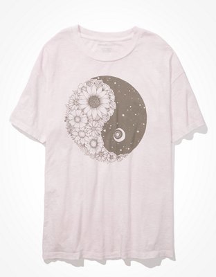 AE T-shirt extragrande con gráfico de Yin + Yang