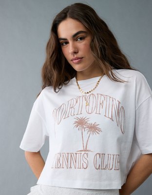 AE Boxy Cropped Destination Graphic T-Shirt