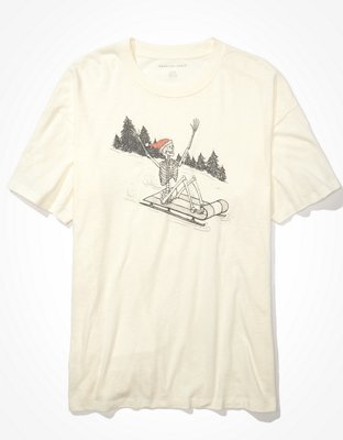 AE Oversized Sledding Skeleton Graphic T-Shirt
