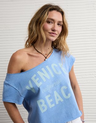 AE Off-the-Shoulder Graphic T-Shirt