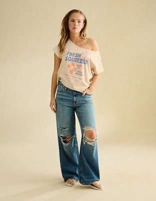 AE Off-the-Shoulder Graphic T-Shirt