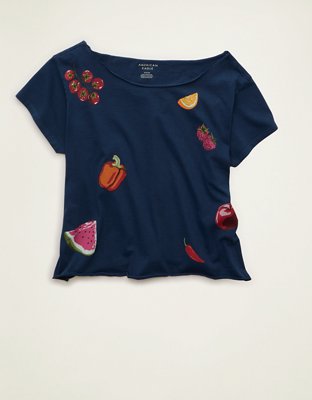 AE Off-the-Shoulder Graphic T-Shirt