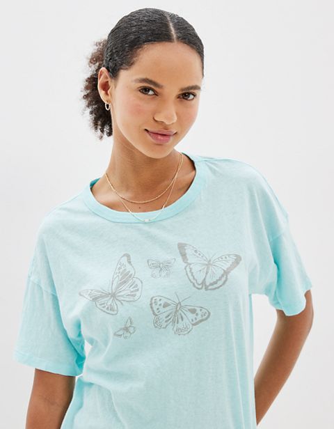Женские футболки American Eagle AE Oversized Graphic True Tee