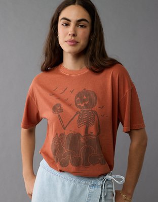 AE Oversized Halloween Skeleton Graphic T-Shirt